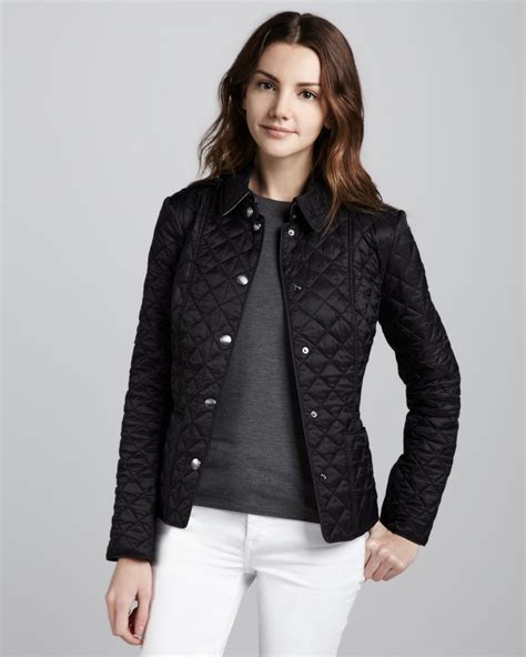 burberry brit black quilted jacket|Burberry quilted jacket outlet price.